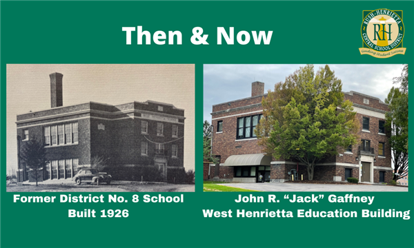 Comparison photo showing the same building years apart